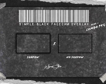 Zwart combopakket facecam-overlay voor streaming: webcamframe van 2 voor Twitch, OBS, YouTube, enz...