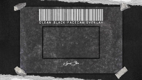 Black Facecam Overlay For Streaming - Clean Professional Minimalist Webcam Frame for Twitch, OBS, YouTube, etc...