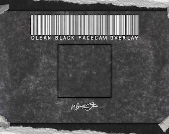 Black Square Facecam Overlay – Minimalist Stream Webcam Frame (PNG, Digital Download)