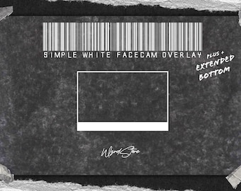 White Extended Facecam Overlay – Minimalist Stream Webcam Frame (PNG Digital Download)