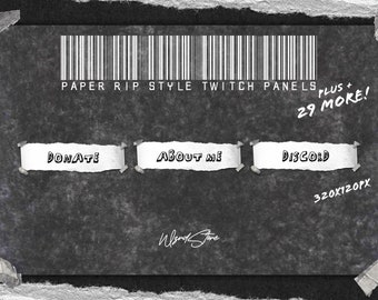 Paper Rip Twitch Panels – Stream Overlay Package (Digital Download)