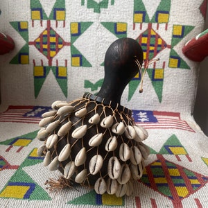 African Shekere, Shaker/ ichaka African cowrie shell shaker musical instrument African rattle/ maracas traditional Nigeria, Ghana instrument