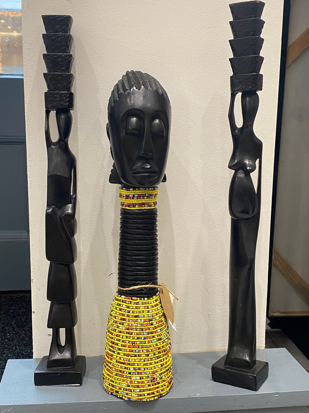 Premium Face Statue Home Decorative Statue African Women Face Beaded