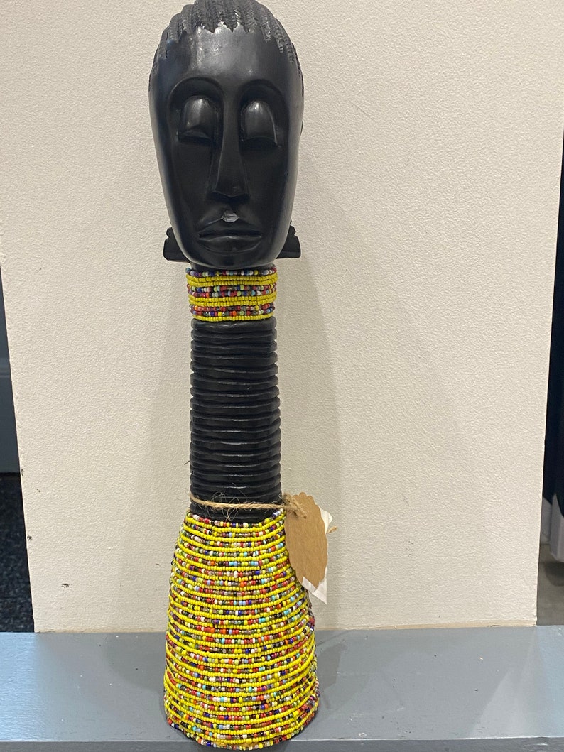 Premium Face Statue Home Decorative Statue African Women Face Beaded