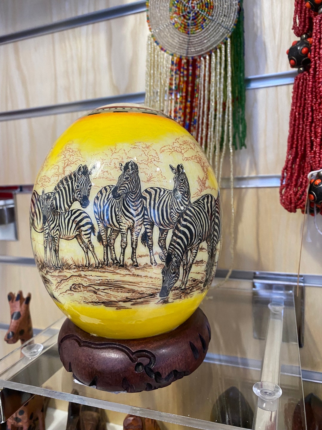 Premium Zebra Decoupage Ostrich Egg Hand Decorated Animals Etsy UK