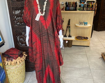 Womens boubou/ kampala Pullover kaftan dress tie dye pattern batwing sleeved Nigerian wear african dress