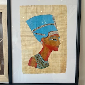 Beautiful hand grown and hand crafted Egyptian papyrus piece - framed