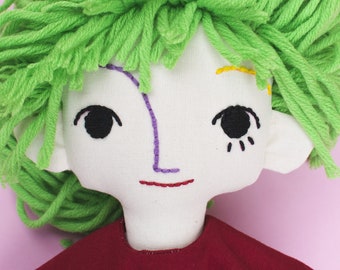 Arlequín, eco friendly fabric doll, handmade soft toy - Criaturis