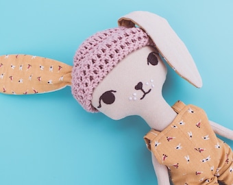 Wendy the bunny, Fabric doll, Ecofriendly toy, Handmade rabbit - Criaturis
