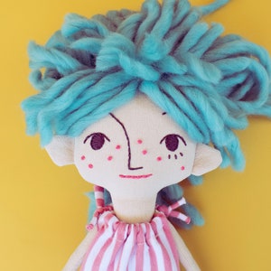 Quina, ecofriendly fabric doll, handmade plushie Criaturis image 1