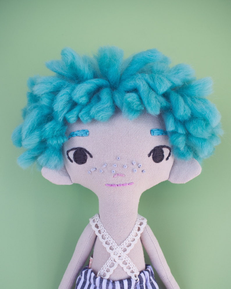 Suki, eco fabric doll, handmade stuffed toy Criaturis image 1