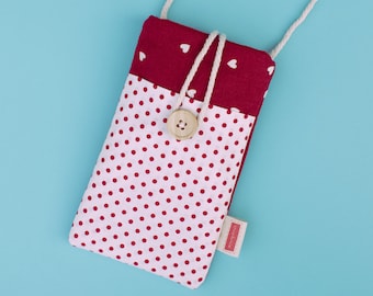 Fabric cell phone bag, crossbody phone bag, handmade eco-friendly case - Criaturis