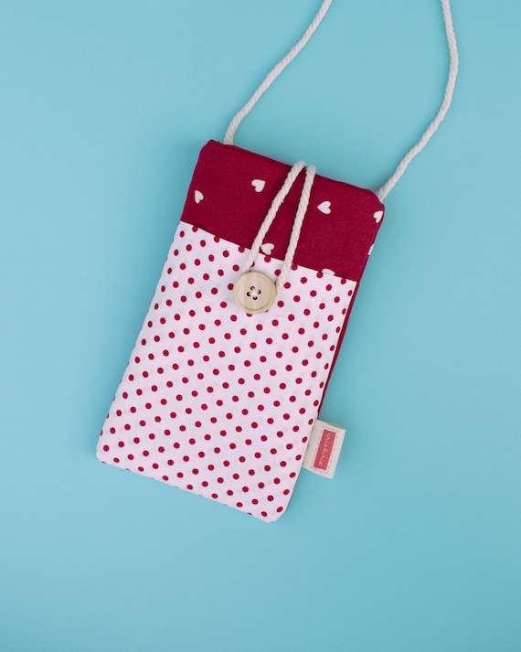 Bolso porta móvil de tela, bolsa para teléfono celular, funda ecológica hecha a mano  - Criaturis