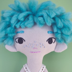 Suki, eco fabric doll, handmade stuffed toy Criaturis image 6