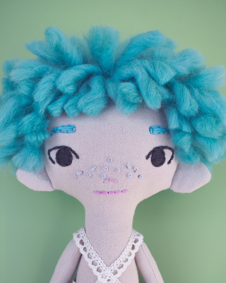 Suki, eco fabric doll, handmade stuffed toy Criaturis image 6