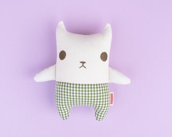 Boo the cat, Eco-friendly fabric doll, Handmade stuffed animal, Children's toy - Criaturis