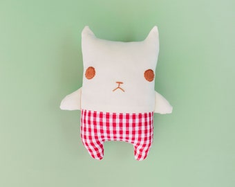 Boo the stuffed cat, Ecofriendly fabric doll, Children's handmade toy - Criaturis