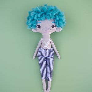 Suki, eco fabric doll, handmade stuffed toy Criaturis image 7