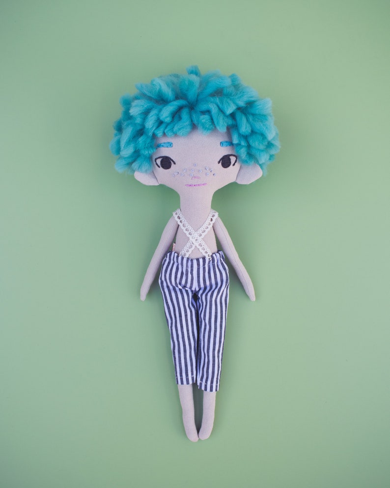 Suki, eco fabric doll, handmade stuffed toy Criaturis image 7