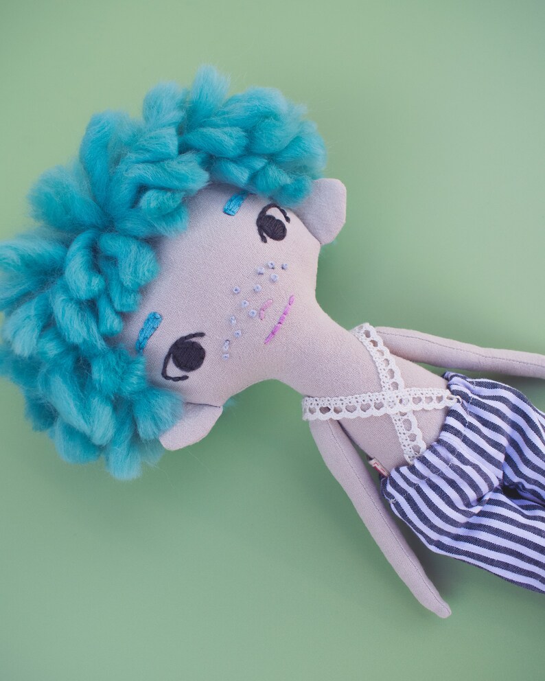 Suki, eco fabric doll, handmade stuffed toy Criaturis image 4