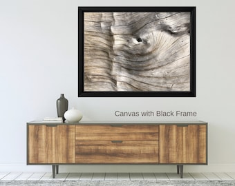 Abstract Wood Grain Photo Print, Black and White Wall Decor