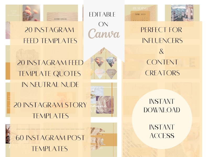 Instagram Bundle Template for Canva Instagram Posts Stories - Etsy Canada