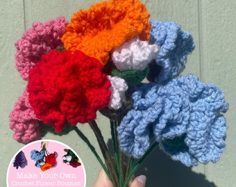 Clavel de Ganchillo / Clavel / Crea Tu Propio Ramo / Flores de Ganchillo / Ideas de Regalos / Decoración del Hogar / Ganchillo / Hecho a Mano / Regalos de Ganchillo