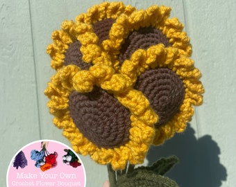 Crochet Sunflower | Sunflower | Create Your Own Bouquet | Crochet Flowers | Gift Ideas | Home Decor | Crochet | Handmade | Crochet Gifts