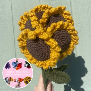 Crochet Sunflower | Sunflower | Create Your Own Bouquet | Crochet Flowers | Gift Ideas | Home Decor | Crochet | Handmade | Crochet Gifts