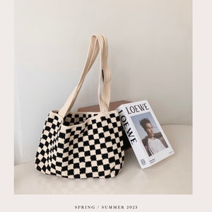 LIMITED EDITION: Checkered Tote Bag - Vertical