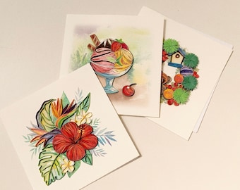 Quilling Card, Greeting Card, Art Paper with 3D designs card for holiday season