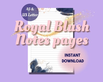 Royal Blush Digital Notes Pages