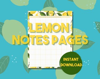 Lemon Notes Pages - 12 Gridline Notes Pages