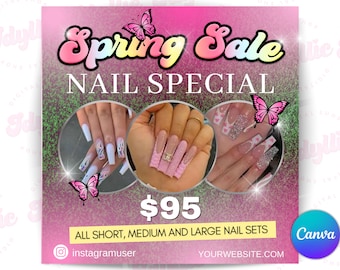 Spring Nail Special Flyer: Canva Template