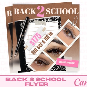 Back to school lash flyer | back to school flyer | lash flyer | back to school sale flyer | back to school template | DIY canva template