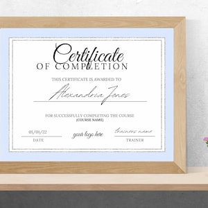 Certificate  Of Completion Template, pre made Certificate Template ,Printable Lash Course Certificate Canva
