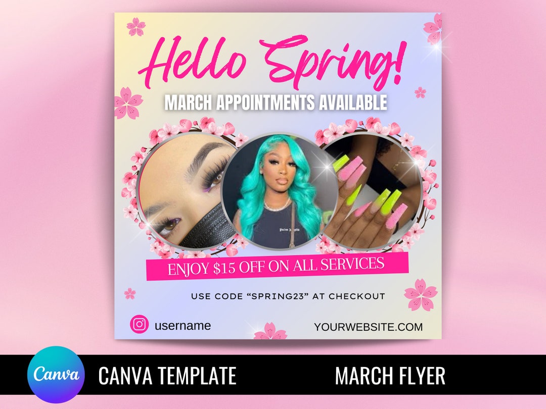 Spring Sale Flyer | Book Now Flyer | Social Media Template | Canva ...