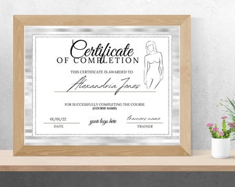 Edytowalny szablon certyfikatu z rzeźbienia ciała (11x8,5) (DIY Canva)