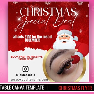 Christmas flyer | December bookings flyer | booking flyer | appointments available flyer | editable Canva template | Hair flyer