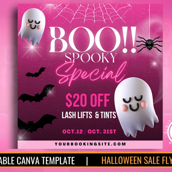 HALLOWEEN FLYER | Halloween sale template | social media flyer | DIY canva template | lash sale flyer | Halloween sale flyer  | hair flyer