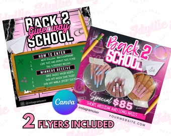 Back to School Braid Flyer: Hair Salon Template (DIY Canva)