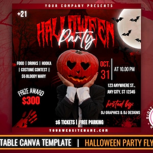 HALLOWEEN FLYER | Halloween party flyer | Instagram flyer | canva template | Halloween flyer invite
