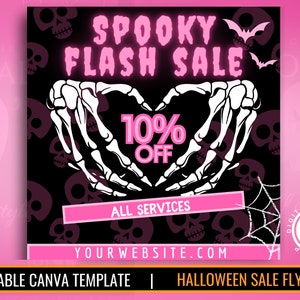 Halloween flyer | Halloween social media flyer | social media Instagram Halloween flyer | sale flyer | spooky sale | hair | lash | wigs