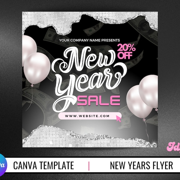 NEW YEARS SALE flyer | social media sale flyer | sale flyer | New Years sale canva template | New Year’s Eve sale flyer