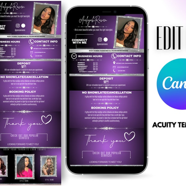 Hair Booking Site Template Etsy