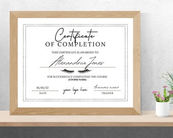 Modèle de certificat de cils modifiable : minimaliste imprimable (Canva)