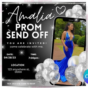 Prom Send Off Flyer, Prom Invitation Prom Night, customizable with Canva, editable prom flyer, prom party digital invitation