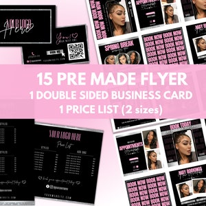 Instagram-postsjablonen voor haarstylist, Nail Tech, Lash Tech, Makeup Artist, DIY brandingbundel, Social Media Templates, canva flyer