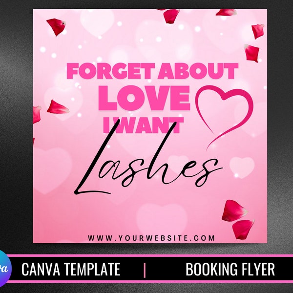 Lash Tech Valentine’s Day flyer | lash flyer template | valentines sale flyer | lash Valentine quote flyer | nails flyer | lash canva flyer