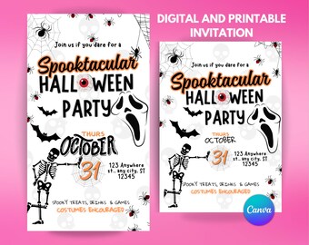 Spooktacular Halloween Party Invitation: Printable & Animated (Digital Download)